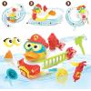 imageYookidoo Jet Duck Firefighter Bath Toy with Powered Water Hydrant Shooter  Sensory Development ampamp Bath Time Fun for Kids  Battery Operated Bath Toy with 15 Pieces  Ages 2Firefighter