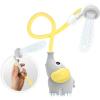 imageYookidoo Baby Bath Shower Head  Elephant Water Pump with Trunk Spout Rinser  Control Water Flow from 2 Elephant Trunk Knobs for Maximum Fun in Tub or Sink for Newborn BabiesYellow