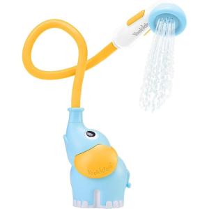 imageYookidoo Baby Bath Shower Head  Elephant Water Pump with Trunk Spout Rinser  Control Water Flow from 2 Elephant Trunk Knobs for Maximum Fun in Tub or Sink for Newborn BabiesBlue and Orange