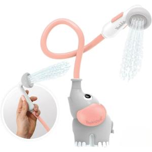imageYookidoo Baby Bath Shower Head  Elephant Water Pump with Trunk Spout Rinser  Control Water Flow from 2 Elephant Trunk Knobs for Maximum Fun in Tub or Sink for Newborn BabiesPink