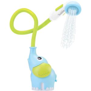 imageYookidoo Baby Bath Shower Head  Elephant Water Pump with Trunk Spout Rinser  Control Water Flow from 2 Elephant Trunk Knobs for Maximum Fun in Tub or Sink for Newborn BabiesBlue