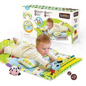 imageYookidoo Baby Tummy Time Mat Newborn Musical Playmat ampamp Outdoor Gym Pillow Teething Toys and Portable FoldUp Case 012 Months