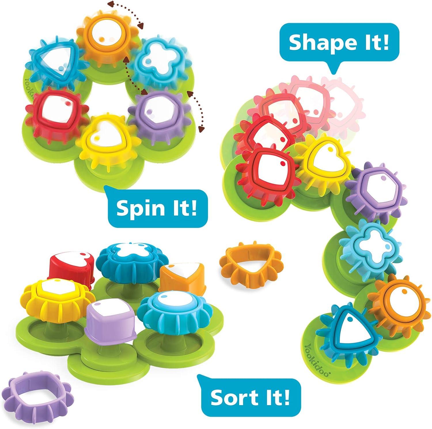 imageYookidoo Shape N Spin Gear Sorter A Developmental Activity Toy for Kids Ages 13 Toddlers Sortering Game with Multiple Colors and Shapes That Also Spins Closed BoxClosed Box