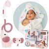 imageYookidoo Baby Bath Elephant Shower Head Gift Set  Includes Hooded Towel ampamp Hanger  Control Water from 2 Elephant Trunk Knobs for Max Fun in Tub or Sink Newborns Toddlers Boys Girls Blush PinkBlush Pink