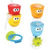 imageYookidoo Baby Bath Toys  Fill N Spill Set of Four Stackable Cups with Suction Cup Ring Holder and Water Wheel Sensory Toy for Bath Time  Attaches to Any Bath Tub