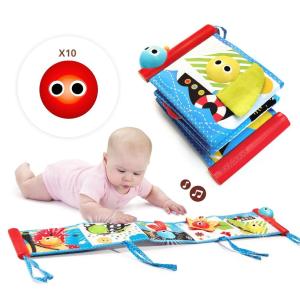 imageYookidoo First Soft Cloth Baby Book  Lights and Music 0 to 12 Months Essential Toy for Infant and Newborns Playmats Promotes Sensory Development and TummyTime Training